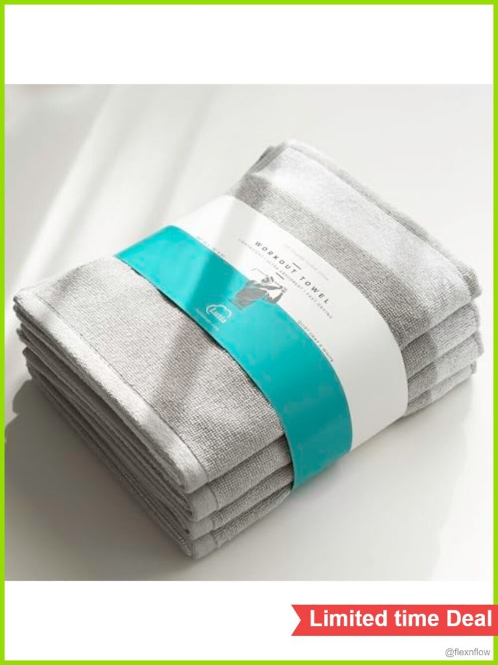 Luzia 4 Pack Striped Turkish Cotton Workout Towels Absorbent Gym Yoga 16 x 30